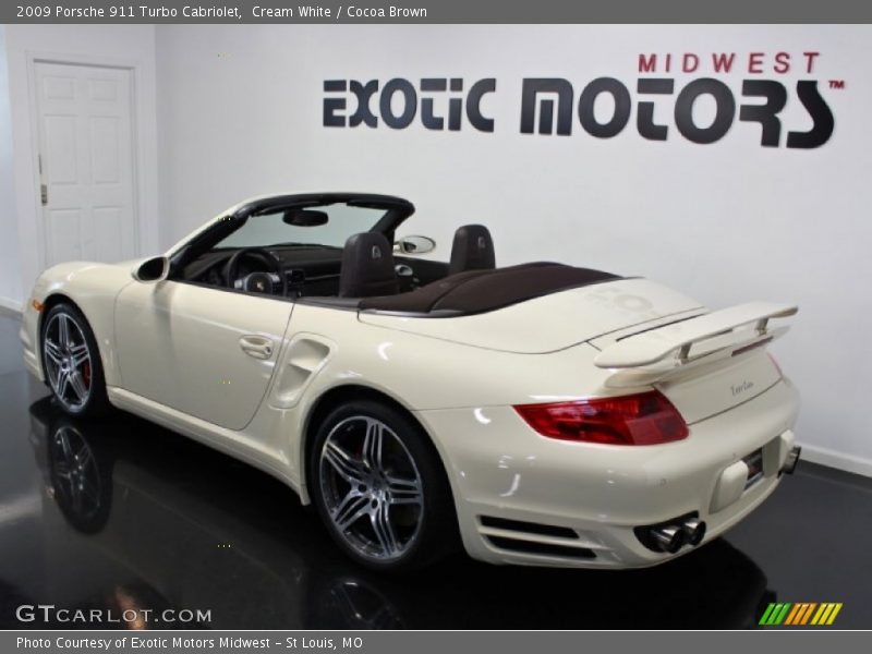 Cream White / Cocoa Brown 2009 Porsche 911 Turbo Cabriolet