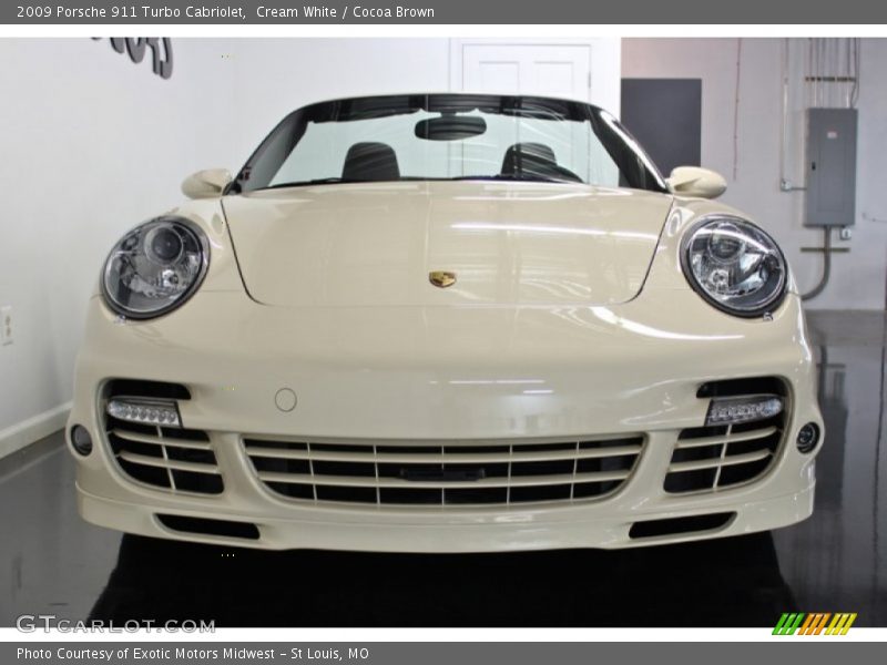 Cream White / Cocoa Brown 2009 Porsche 911 Turbo Cabriolet