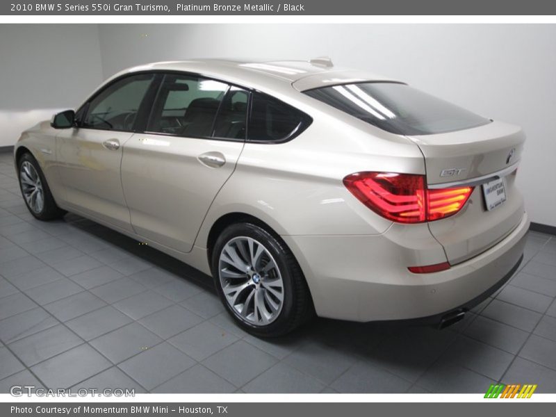 Platinum Bronze Metallic / Black 2010 BMW 5 Series 550i Gran Turismo