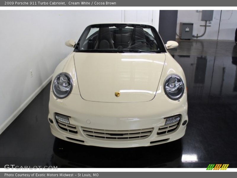 Cream White / Cocoa Brown 2009 Porsche 911 Turbo Cabriolet