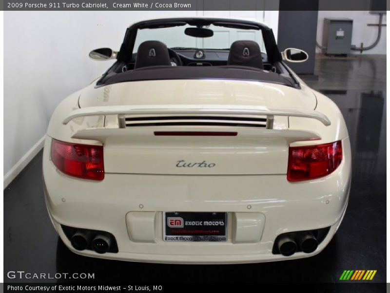 Cream White / Cocoa Brown 2009 Porsche 911 Turbo Cabriolet