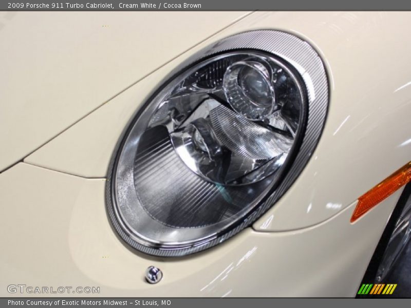 Cream White / Cocoa Brown 2009 Porsche 911 Turbo Cabriolet