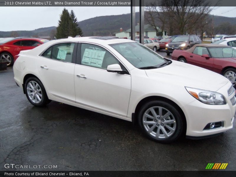 White Diamond Tricoat / Cocoa/Light Neutral 2013 Chevrolet Malibu LTZ