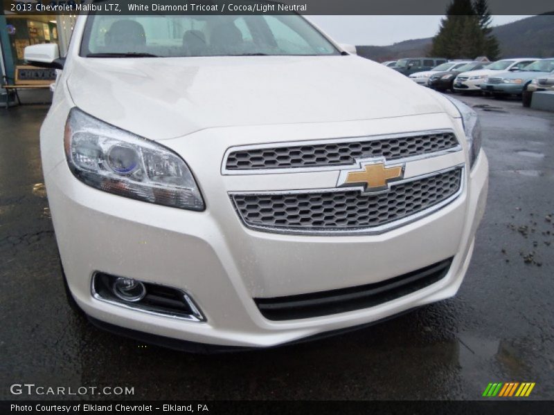White Diamond Tricoat / Cocoa/Light Neutral 2013 Chevrolet Malibu LTZ