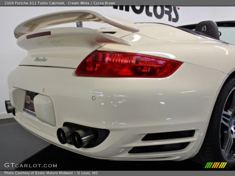 Cream White / Cocoa Brown 2009 Porsche 911 Turbo Cabriolet