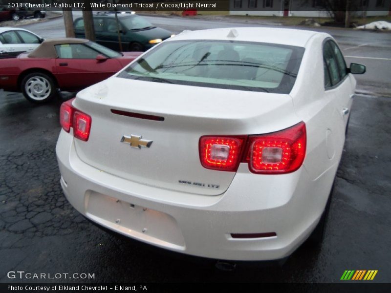 White Diamond Tricoat / Cocoa/Light Neutral 2013 Chevrolet Malibu LTZ