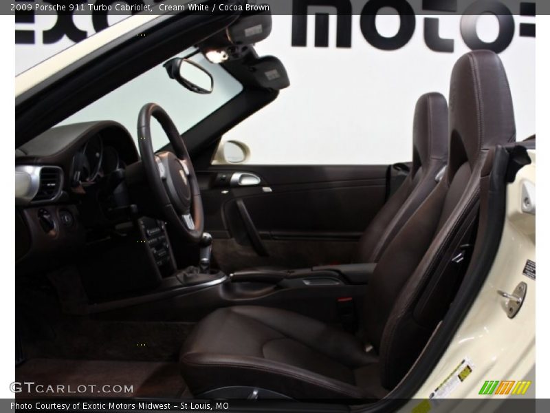 Cream White / Cocoa Brown 2009 Porsche 911 Turbo Cabriolet