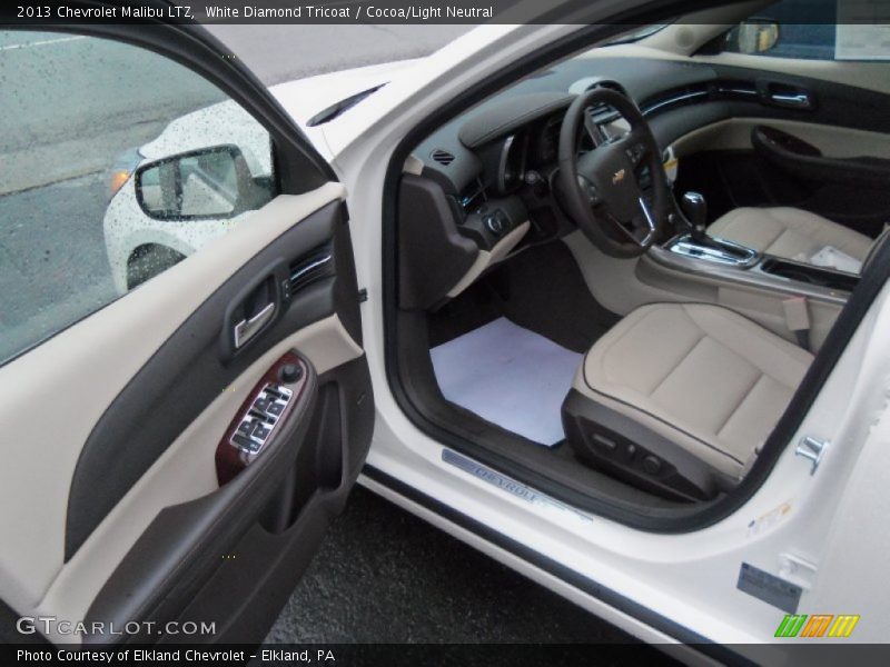 White Diamond Tricoat / Cocoa/Light Neutral 2013 Chevrolet Malibu LTZ
