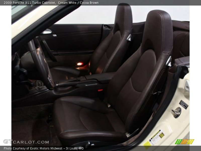 Cream White / Cocoa Brown 2009 Porsche 911 Turbo Cabriolet