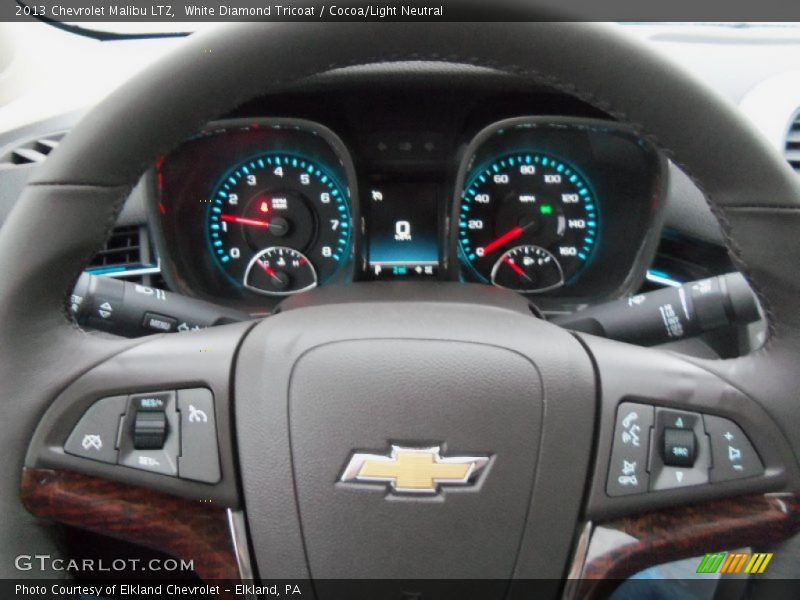 White Diamond Tricoat / Cocoa/Light Neutral 2013 Chevrolet Malibu LTZ