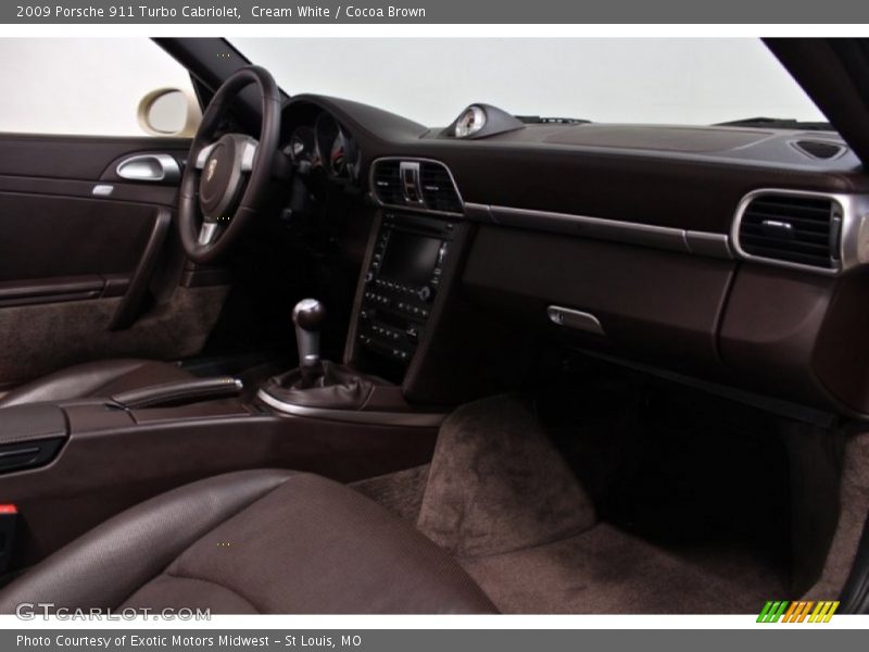 Cream White / Cocoa Brown 2009 Porsche 911 Turbo Cabriolet