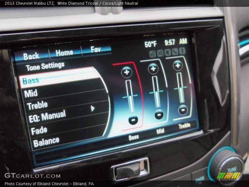 White Diamond Tricoat / Cocoa/Light Neutral 2013 Chevrolet Malibu LTZ