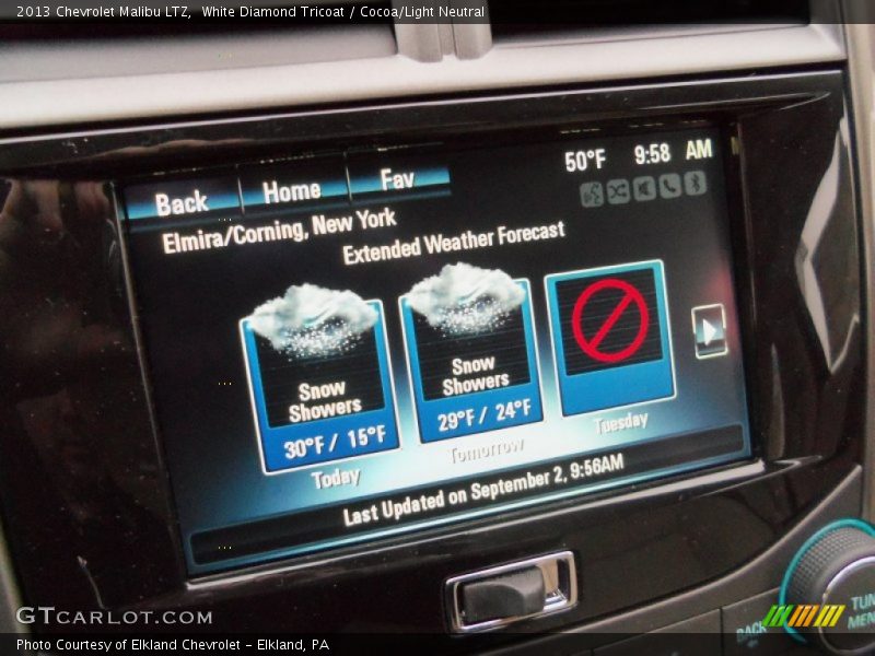 White Diamond Tricoat / Cocoa/Light Neutral 2013 Chevrolet Malibu LTZ