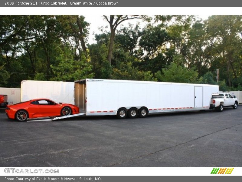 Cream White / Cocoa Brown 2009 Porsche 911 Turbo Cabriolet