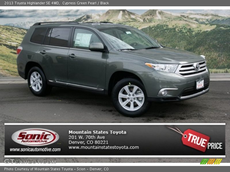 Cypress Green Pearl / Black 2013 Toyota Highlander SE 4WD