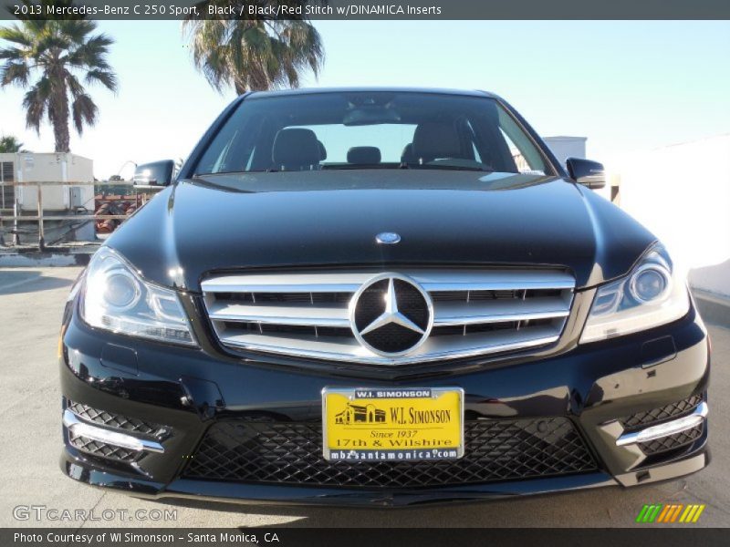 Black / Black/Red Stitch w/DINAMICA Inserts 2013 Mercedes-Benz C 250 Sport
