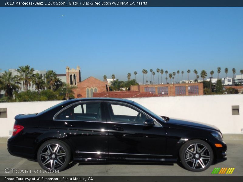 Black / Black/Red Stitch w/DINAMICA Inserts 2013 Mercedes-Benz C 250 Sport