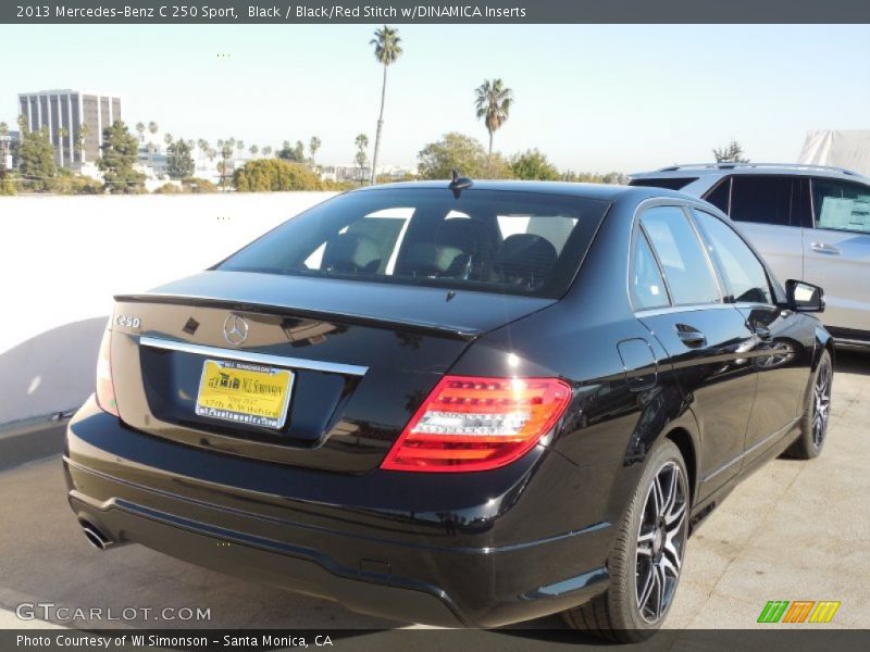 Black / Black/Red Stitch w/DINAMICA Inserts 2013 Mercedes-Benz C 250 Sport