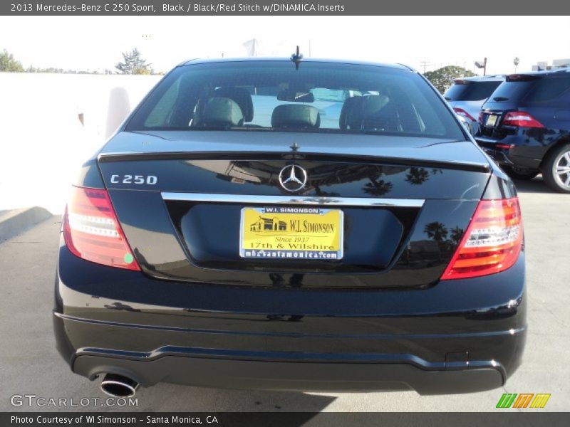 Black / Black/Red Stitch w/DINAMICA Inserts 2013 Mercedes-Benz C 250 Sport