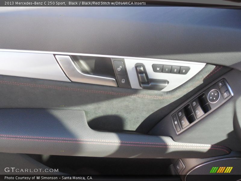 Black / Black/Red Stitch w/DINAMICA Inserts 2013 Mercedes-Benz C 250 Sport