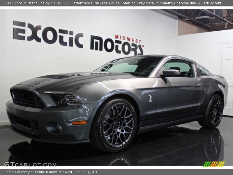 Sterling Gray Metallic / Shelby Charcoal Black/Black Accent 2013 Ford Mustang Shelby GT500 SVT Performance Package Coupe
