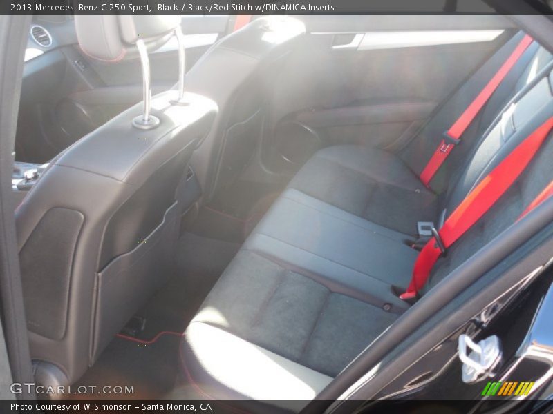 Black / Black/Red Stitch w/DINAMICA Inserts 2013 Mercedes-Benz C 250 Sport