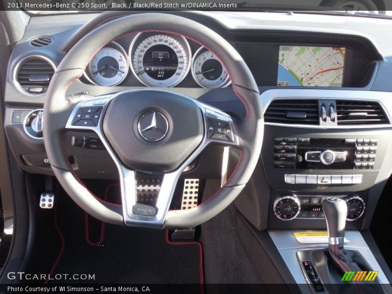 Black / Black/Red Stitch w/DINAMICA Inserts 2013 Mercedes-Benz C 250 Sport