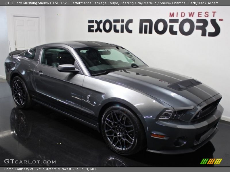 Sterling Gray Metallic / Shelby Charcoal Black/Black Accent 2013 Ford Mustang Shelby GT500 SVT Performance Package Coupe
