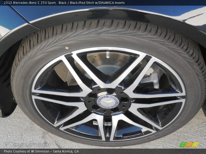 Black / Black/Red Stitch w/DINAMICA Inserts 2013 Mercedes-Benz C 250 Sport
