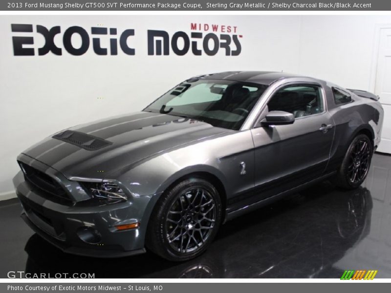 Sterling Gray Metallic / Shelby Charcoal Black/Black Accent 2013 Ford Mustang Shelby GT500 SVT Performance Package Coupe