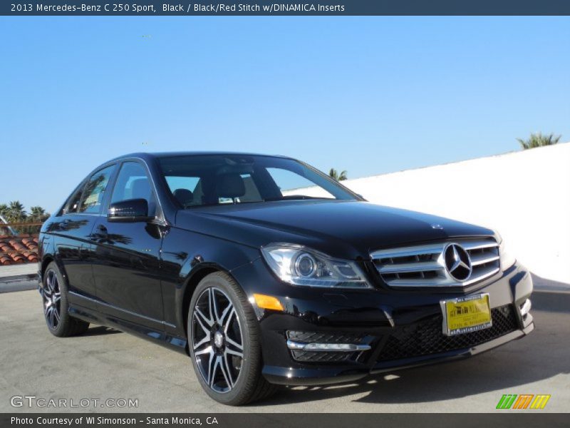 Black / Black/Red Stitch w/DINAMICA Inserts 2013 Mercedes-Benz C 250 Sport