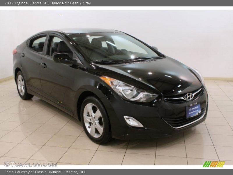 Black Noir Pearl / Gray 2012 Hyundai Elantra GLS