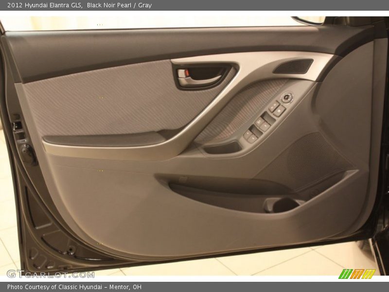 Black Noir Pearl / Gray 2012 Hyundai Elantra GLS