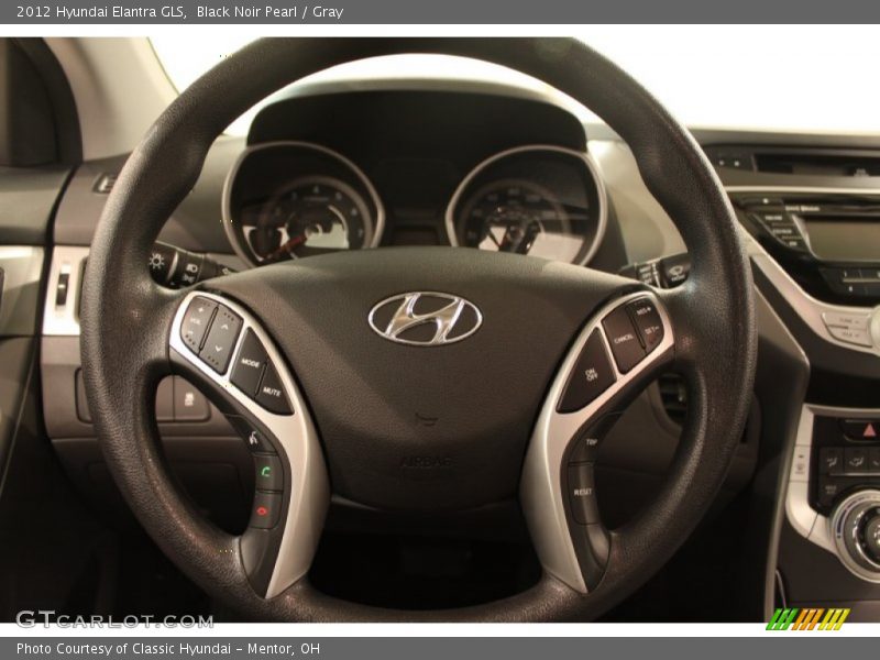 Black Noir Pearl / Gray 2012 Hyundai Elantra GLS