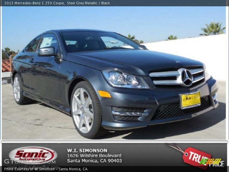 Steel Grey Metallic / Black 2013 Mercedes-Benz C 250 Coupe