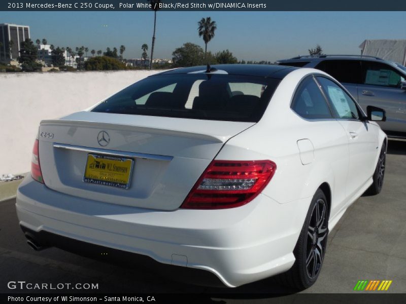 Polar White / Black/Red Stitch w/DINAMICA Inserts 2013 Mercedes-Benz C 250 Coupe