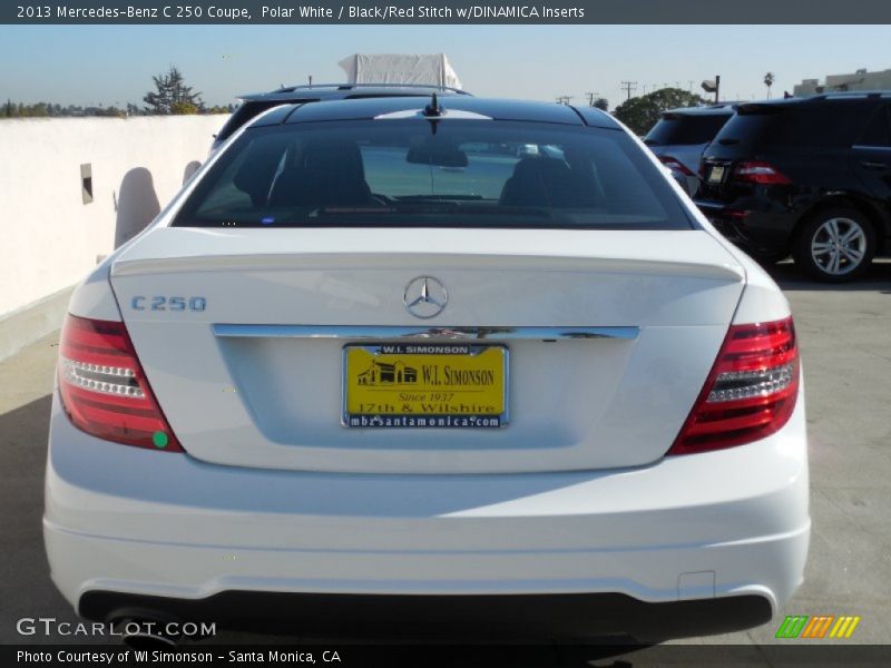 Polar White / Black/Red Stitch w/DINAMICA Inserts 2013 Mercedes-Benz C 250 Coupe