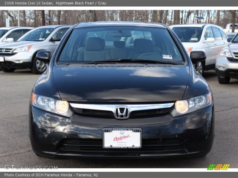 Nighthawk Black Pearl / Gray 2008 Honda Civic LX Sedan