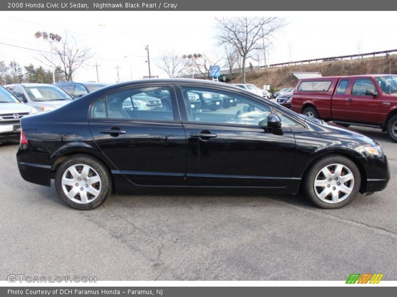 Nighthawk Black Pearl / Gray 2008 Honda Civic LX Sedan