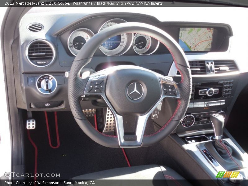 Polar White / Black/Red Stitch w/DINAMICA Inserts 2013 Mercedes-Benz C 250 Coupe