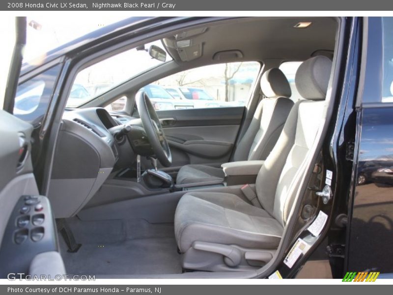Nighthawk Black Pearl / Gray 2008 Honda Civic LX Sedan