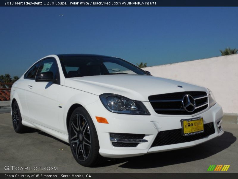 Polar White / Black/Red Stitch w/DINAMICA Inserts 2013 Mercedes-Benz C 250 Coupe