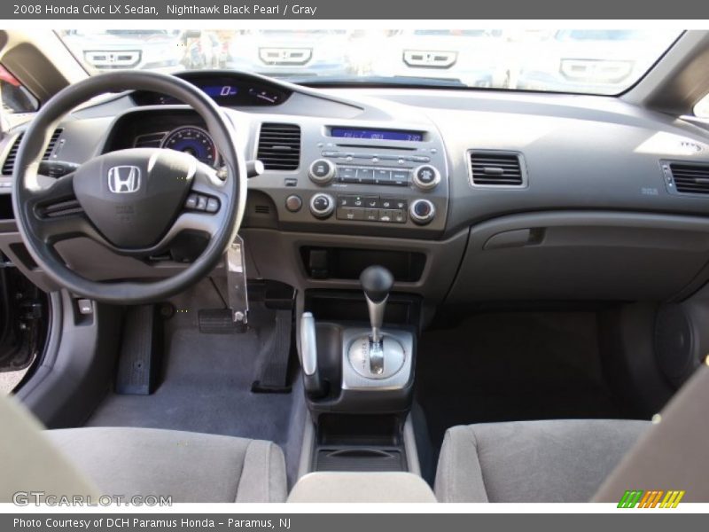 Nighthawk Black Pearl / Gray 2008 Honda Civic LX Sedan