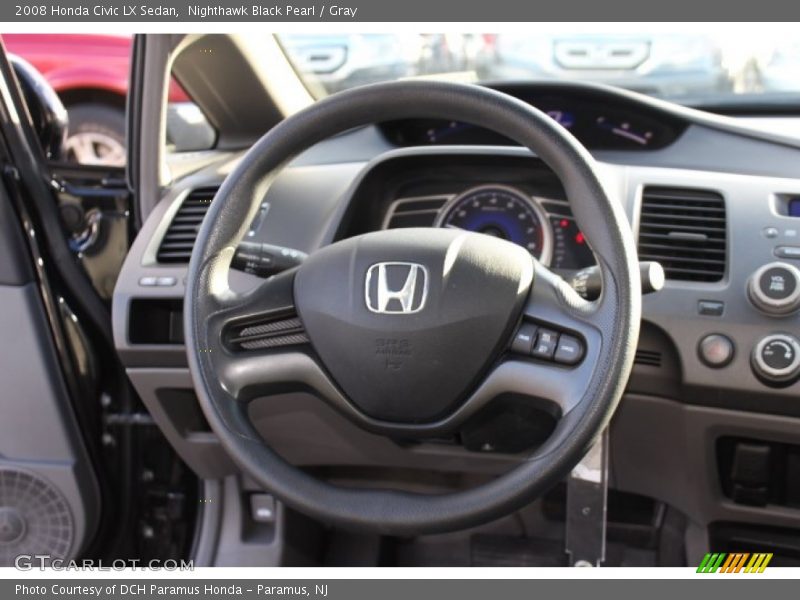 Nighthawk Black Pearl / Gray 2008 Honda Civic LX Sedan