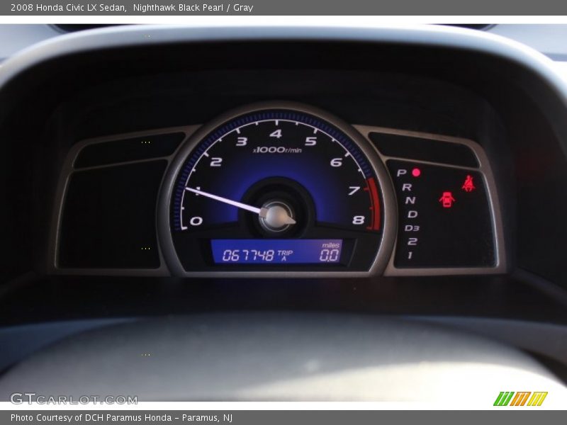 Nighthawk Black Pearl / Gray 2008 Honda Civic LX Sedan