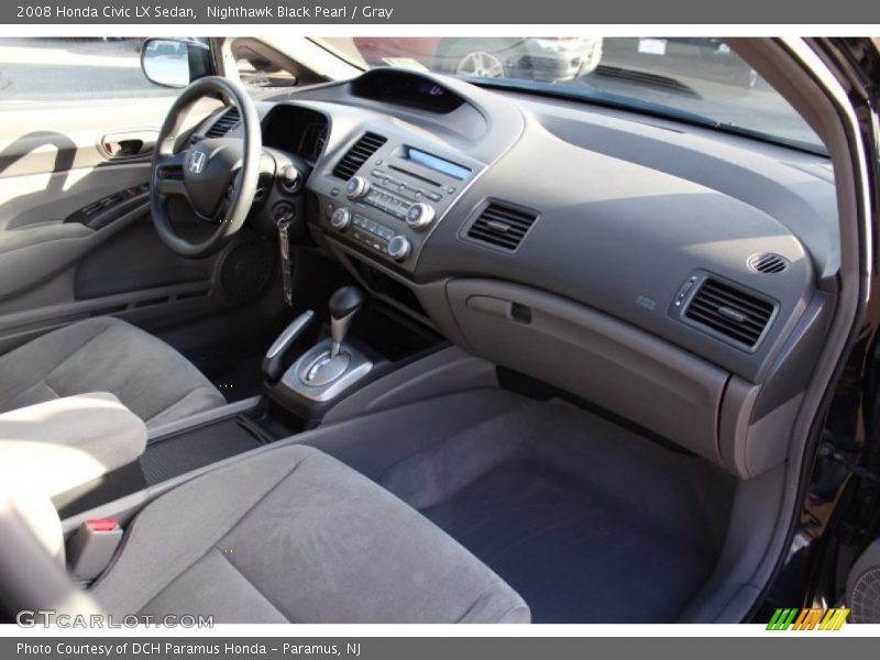 Nighthawk Black Pearl / Gray 2008 Honda Civic LX Sedan