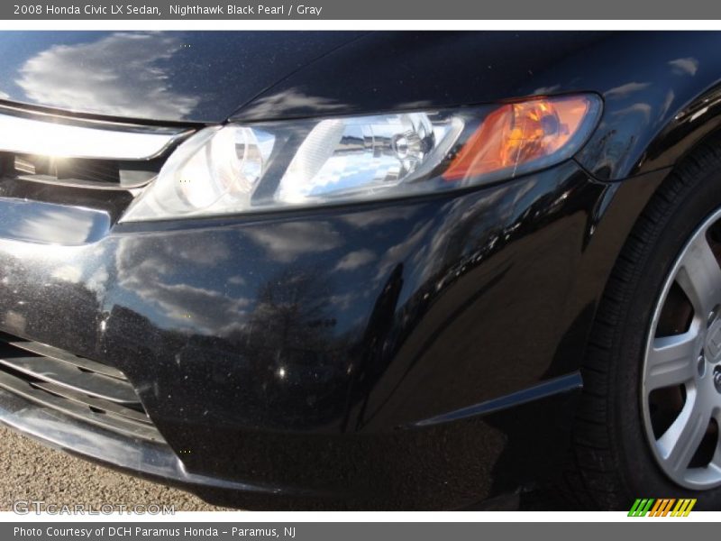 Nighthawk Black Pearl / Gray 2008 Honda Civic LX Sedan