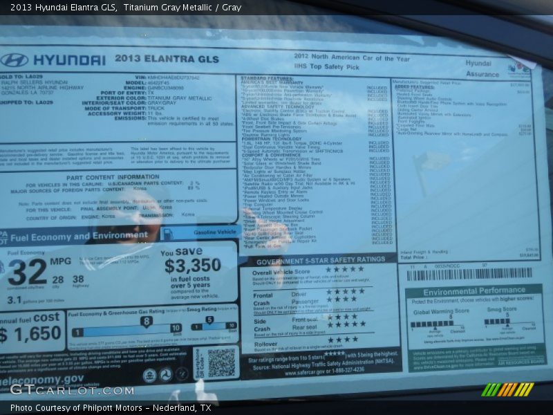 Titanium Gray Metallic / Gray 2013 Hyundai Elantra GLS