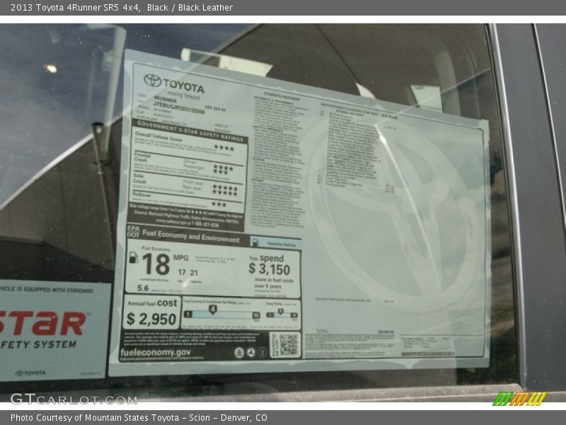 Black / Black Leather 2013 Toyota 4Runner SR5 4x4