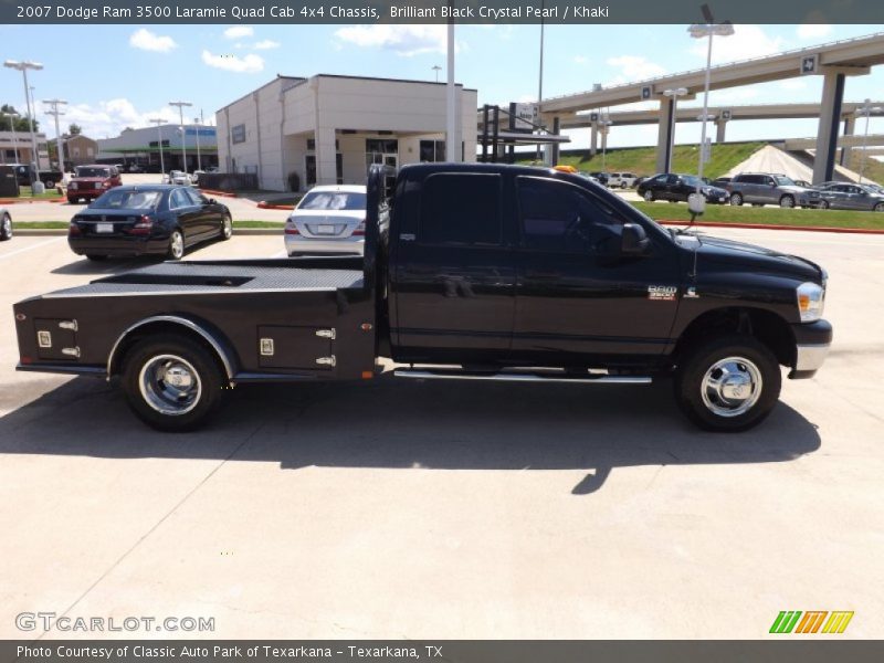Brilliant Black Crystal Pearl / Khaki 2007 Dodge Ram 3500 Laramie Quad Cab 4x4 Chassis